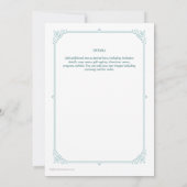 Regency Gedekte Wedding sparen de Blauwgroen Datu Kaart (Achterkant)