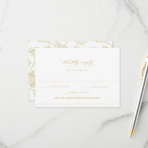 Regency Gouden Allergie Dieet Beperking Bruiloft RSVP Kaartje