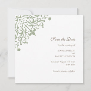 Regency Green Fleur de Wedding Save the Date
