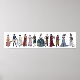 Regency Historical Fashion - Long 20x4.5 Poster