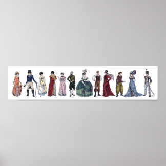 Regency Historical Fashion - Long 20x4.5 Poster