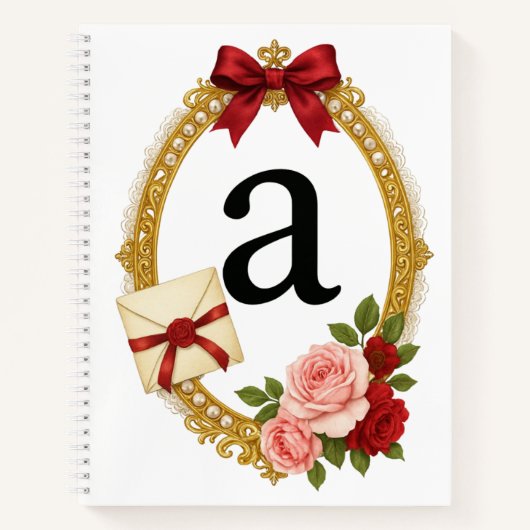 Regency Letter A Monogram Journal Notitieboek (Voorkant)