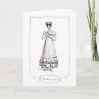 Regency Mode 1817 Denking of You Wenskaart Kaart