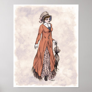 Regency Mode - Lady #2 - 11x14 Art Print