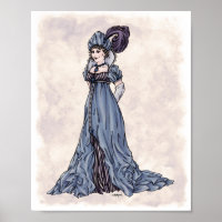 Regency Mode - Lady #3 - Kunstafdrukken van 8x10