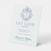 Regency Monogram bruiloft Sparkler Reclamebord Met Voetstuk (Voorkant)