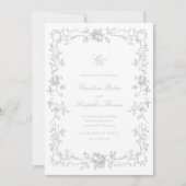 Regency Monogram bruiloft uitnodiging (Voorkant)