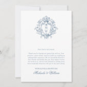  Regency Monogram Crest & Fotobruiloft Bedankkaart (Voorkant)