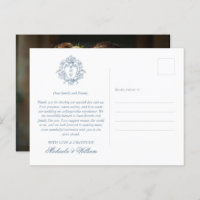  Regency Monogram Crest Wedding Bedankt
