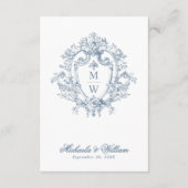 Regency Monogram Crest Wedding Details QR Informatiekaartje (Achterkant)
