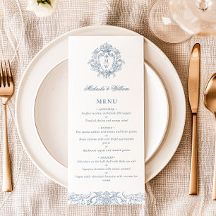  Regency Monogram Crest Wedding Elegant Menu