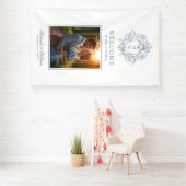  Regency Monogram Crest Wedding Welkom Spandoek (Insitu)