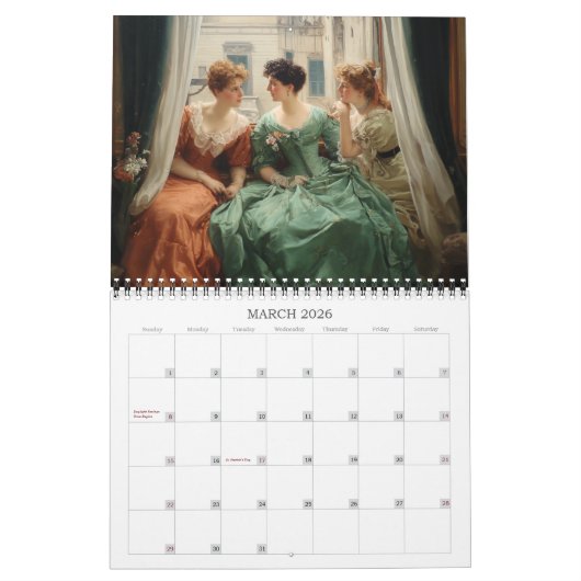 Regency Romance 2026 Calendrier mural (Mar 2026)