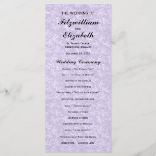 Regency Romance Wedding Programs Programma