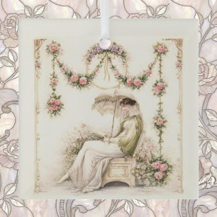 Regency Rose Garden Leest Dame Glas Ornament