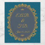 Regency stijl monogrammed Regencycore tijdperk Wijn Etiket (Enkel label)