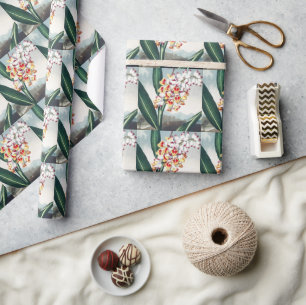 Regency stijl wit geel exotisch bloemendecor cadeaupapier
