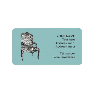 Regency stoel in turquoise etiket