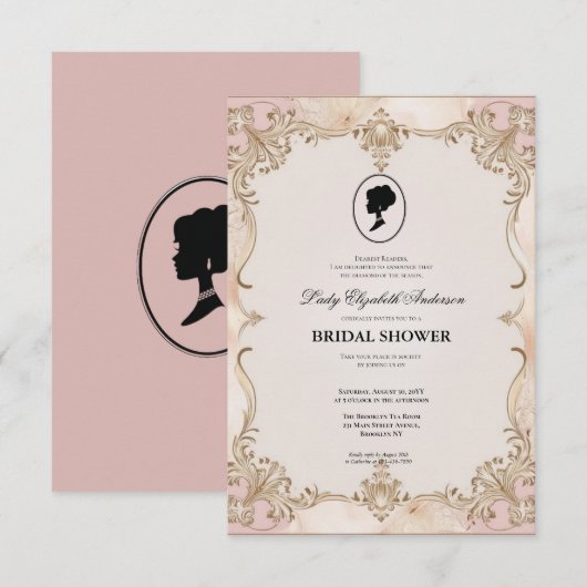 Regency tijdperk Florals Bridgerton Vrijgezellenfe Kaart (Voorkant / Achterkant)