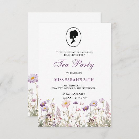 Regency Tuinfeest Uitnodiging (Voorkant / Achterkant)