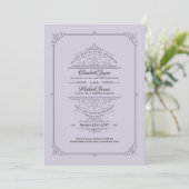 Regency Wedding Invitation  Lavender Kaart (Staand voorkant)
