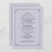 Regency Wedding Invitation  Lavender Kaart (Voorkant / Achterkant)