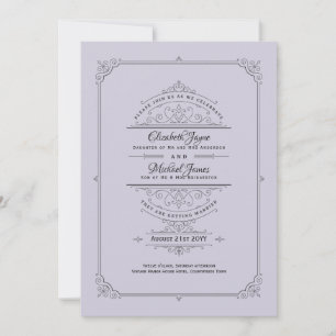 Regency Wedding Invitation  Lavender Kaart