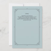 Regency Wedding Invitding Duck Euck-blauw Kaart (Achterkant)