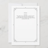 Regency Wedding Invitding Gevoelige Klassieke Kaart (Achterkant)