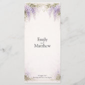 Regency Wisteria Wedding Menu Card (Achterkant)