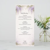 Regency Wisteria Wedding Menu Card (Staand voorkant)