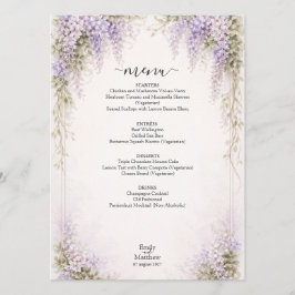 Regency Wisteria Wedding Menu Card