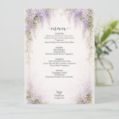 Regency Wisteria Wedding Menu Card (Staand voorkant)