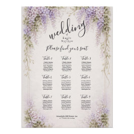 Regency Wisteria Wedding Seating Chart Poster Perfect Poster