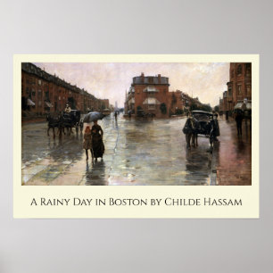 Regendag, Boston door Frederick Childe Hassam Poster