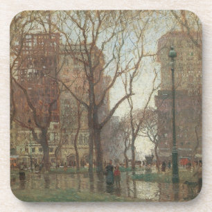 Regendag, Madison Square, New York, Paul Cornoyer Bier Onderzetter