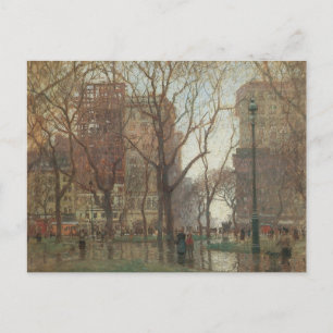 Regendag, Madison Square, New York, Paul Cornoyer Briefkaart