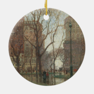 Regendag, Madison Square, New York, Paul Cornoyer Keramisch Ornament