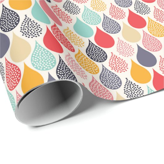 Regendruppel Pop Art Dot Pattern Cadeaupapier (Rol Hoek)