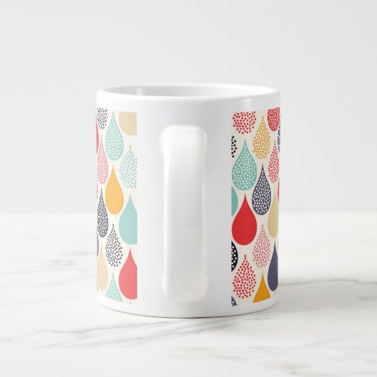 Regendruppel Pop Art Dot Pattern Extra Grote Beker (Achterkant)