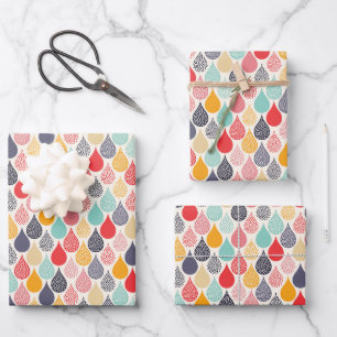 Regendruppel Pop Art Dot Pattern Inpakpapier Vel