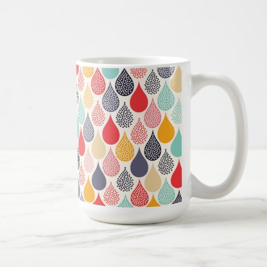 Regendruppel Pop Art Dot Pattern Koffiemok (Rechts)