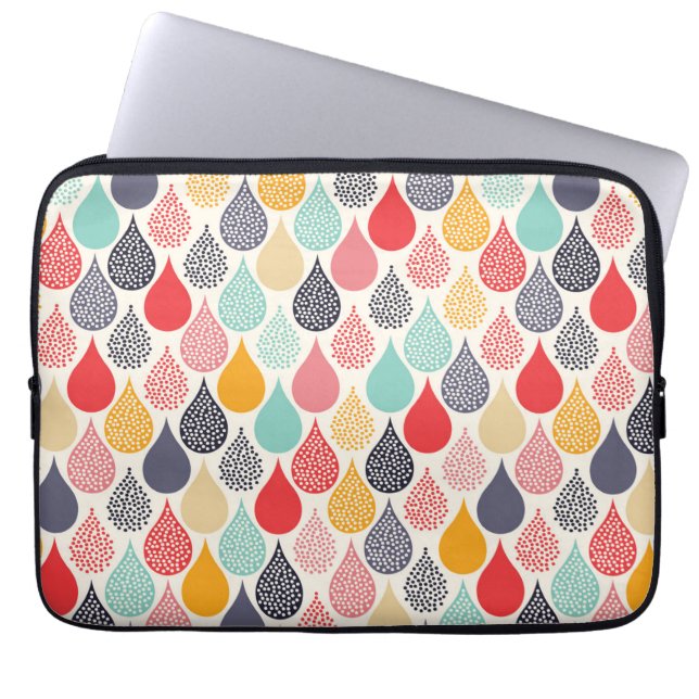 Regendruppel Pop Art Dot Pattern Laptop Sleeve (Voorkant)