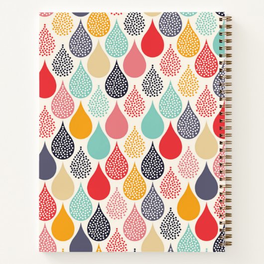 Regendruppel Pop Art Dot Pattern Notitieboek (Achterkant)