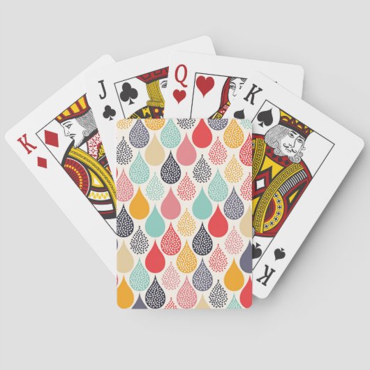 Regendruppel Pop Art Dot Pattern Pokerkaarten (Achterkant)