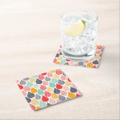 Regendruppel Pop Art Dot Pattern Vierkante Kartonnen Onderzetter (Insitu)