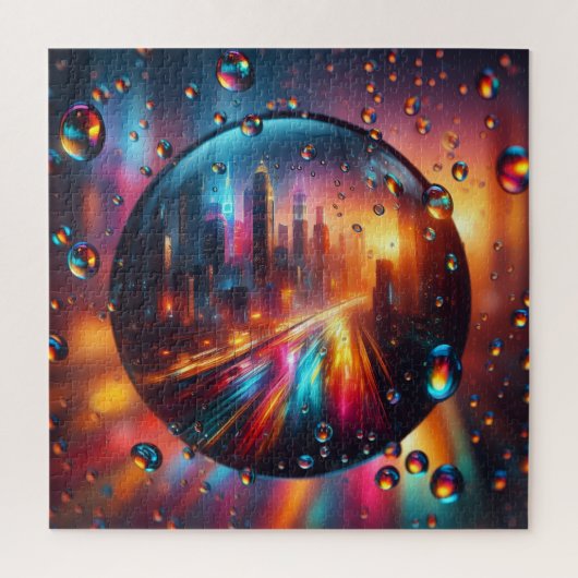 Regendruppel Skyline Legpuzzel (Verticaal)