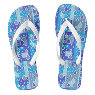 Regendruppels april buien multi blauwe ontwerp teenslippers