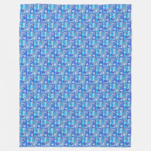 Regendruppels April Showin Multi Blue Design Fleece Deken