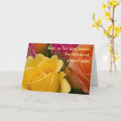 Regendruppels bij het Denken van Rozen aan u Kaart (Gele Bloem)